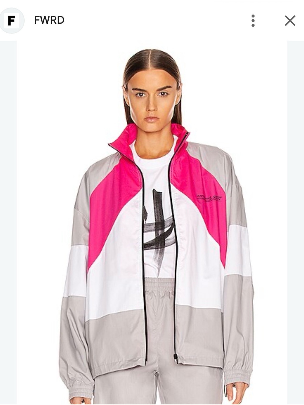Vetements Hot Pink, Gray & White Colorblock Bomber Jacket